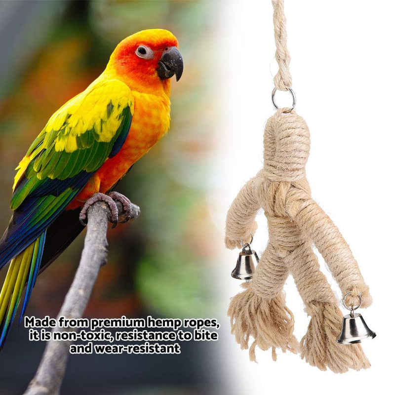 Zerodis Parrot Chewing Toys Birds Standing Swing Perch Toy Bird Hanging Rope Cockatiel Playing Supplies Parrots Interactive Standing Rack - PawsPlanet Australia