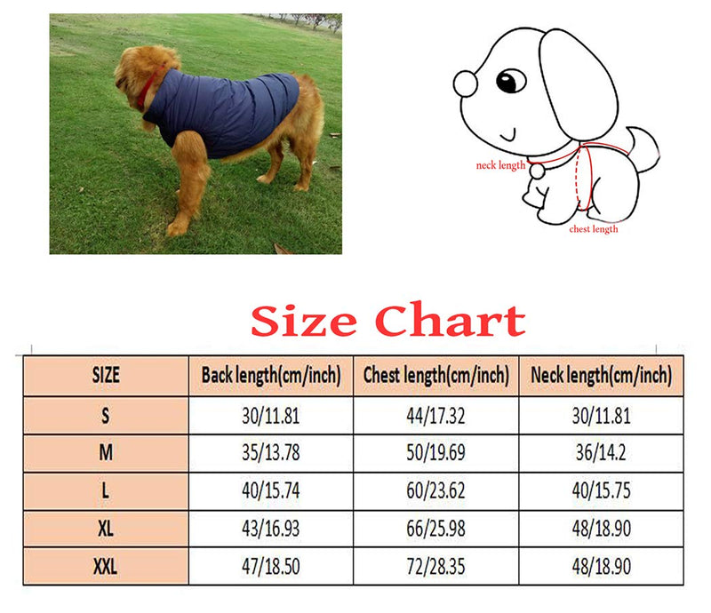 Xiaoyu Warm Dog Jacket for Small/Medium Dog Winter Coat, 2 Layers Fleece Lined, Soft Windproof Small Dog Coat, Red, XXL - PawsPlanet Australia