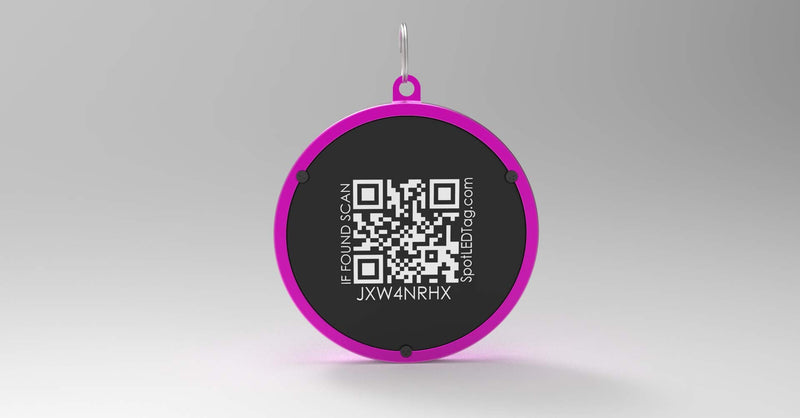 [Australia] - SPOT LED Energizer Digital Pet QR Recovery ID Tag, IP65 Water and Dust Resistant with Half Mile Visibility Pink 