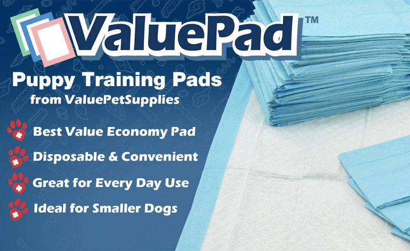 [Australia] - ValuePad Puppy Pads, Small 17x24 Inch, 50 Count - Economy Training Pads for Dogs, Leak Resistant 5-Layer Design, Perfect for Puppies, Smaller Dogs & Even Litter Boxes 