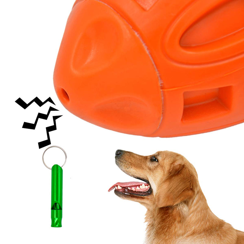 TIENAILING Squeaky Dog Ball Toys for Aggressive Chewers Natural Rubber Pet Toys Dog Squeaking Interactive Toy Dog Training Ball Tough Dog Chew Toys Ball for Medium and Large Breed (Orange) Orange - PawsPlanet Australia