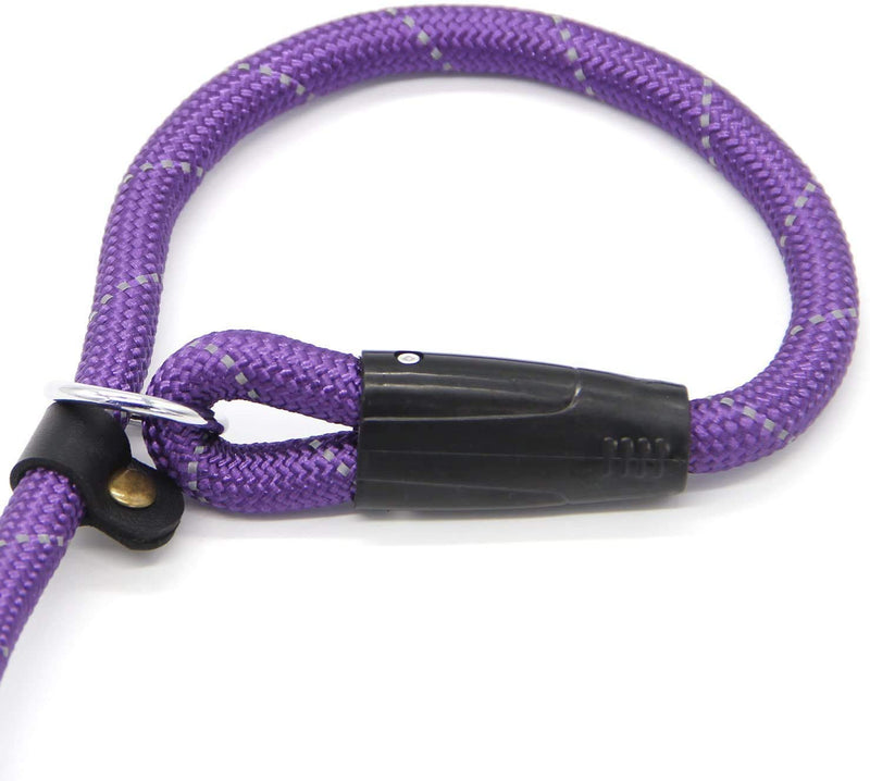 Zhaoyao Dog Slip Lead, Reflective Large Lead Leash with Comfortable Sponge Handle Adjustable Dog Pet Length 160 cm for Large Medium Dog Training Walking (Purple) Purple - PawsPlanet Australia