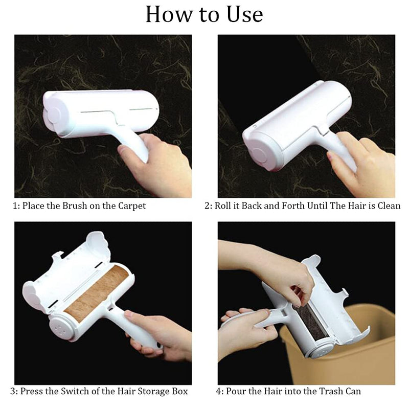 Pet Hair Remover Lint Roller & Pet Grooming Glove, Dog and Cat Fur Remover Brush Self-Cleaning Base, for Furniture, Carpet, Car Seat, Massage Glove with Improved Five Finger Design - PawsPlanet Australia