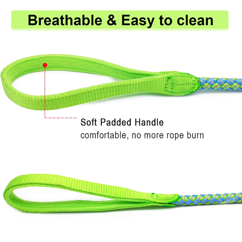 Mycicy Rope Dog Leash - 4/6/10 Foot Reflective Dog Leash - Mountain Climbing Nylon Braided Heavy Duty Dog Training Leash for Large and Medium Small Dogs Walking Leads 4ft * 1/2" Green - PawsPlanet Australia