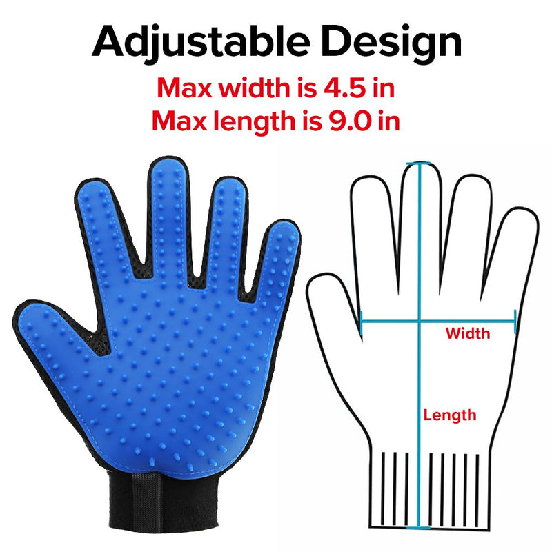 [Australia] - VIZPET Pet Grooming Glove - Dog Brush Deshedding Glove Pet Hair Remover Pet Mitt Massage Tool for Dogs,Cats,Small Animals Blue 