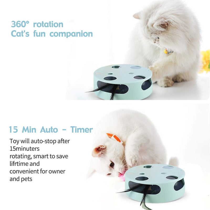 [Australia] - Mylopet Interactive Cat Toy, Automatic Kitten Toy, Smart Random Rotating Feather Pet Toy, Develops Natural Prey Instincts, Novelty Cats Toy 