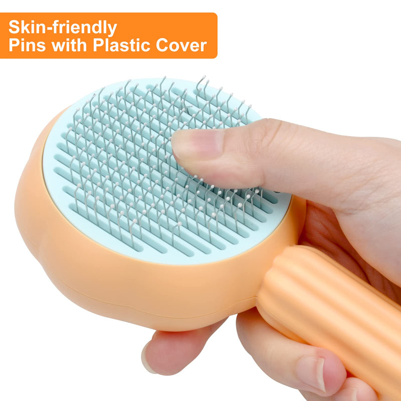 Pet hair cleaning brush, dog brush, cat brush, pet brush for short hair, long hair, cat comb with handle, brush for pet grooming for removing undercoat, loose fur and dirt (A) A - PawsPlanet Australia