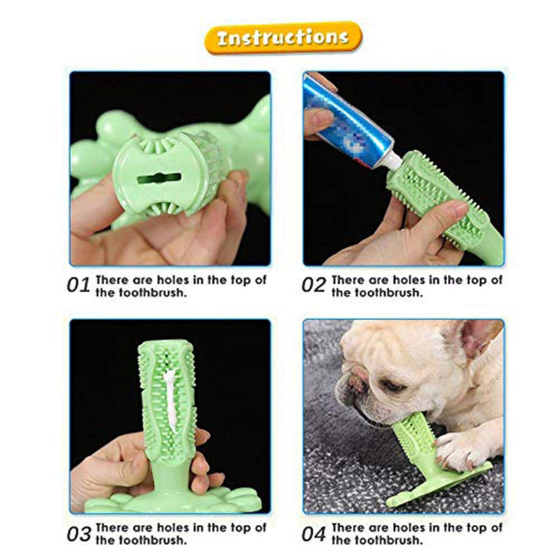 Volwco Dog Chew Cleaning Toothbrush,Dog Brushing Stick For Teeth Natural Non-Toxic & Bite Resistant Silicone Dog Dental Sticks Dog Chew Bone Toys For Small Medium Large Dog Puppy (M-Blue) Blue - PawsPlanet Australia