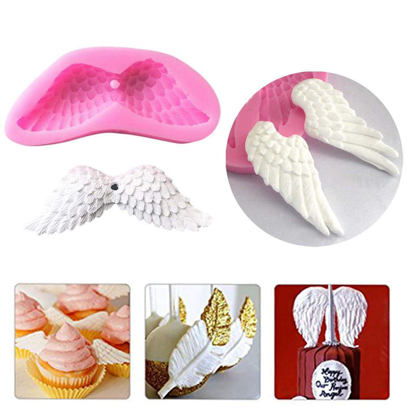 3 Pack Angel Wings Fondant Silicone Mold 3D Mini Wing Shaped DIY Cake Mold Cupcake Decoration Tool Wing C - PawsPlanet Australia