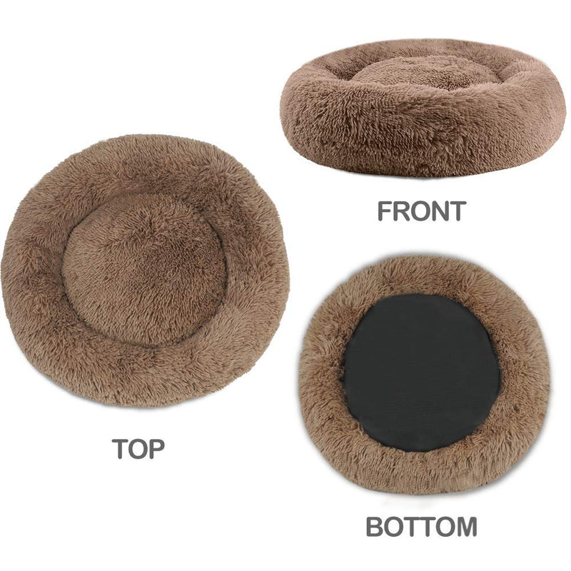 [Australia] - Small Dog Cat Bed - Comfortable Donut Calming Dog Bed, Ultra Soft Washable Dog Bed for Small Dogs (23"X23") 