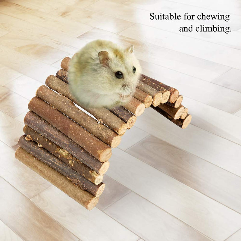 Pssopp Hamster Bridge Wooden Ladder Bridge Small Animal Hideout Rodents Chew Toy Pet Cage Decoration for Guinea Pig Chinchilla Ferret Reptile(Medium) Medium - PawsPlanet Australia