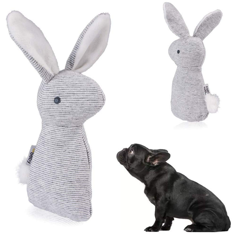 POPETPOP Dog Toys Plush Rabbit Dog Toy Squeaker-2 Pack Durable Squeaky Doggie Chew Toys - PawsPlanet Australia