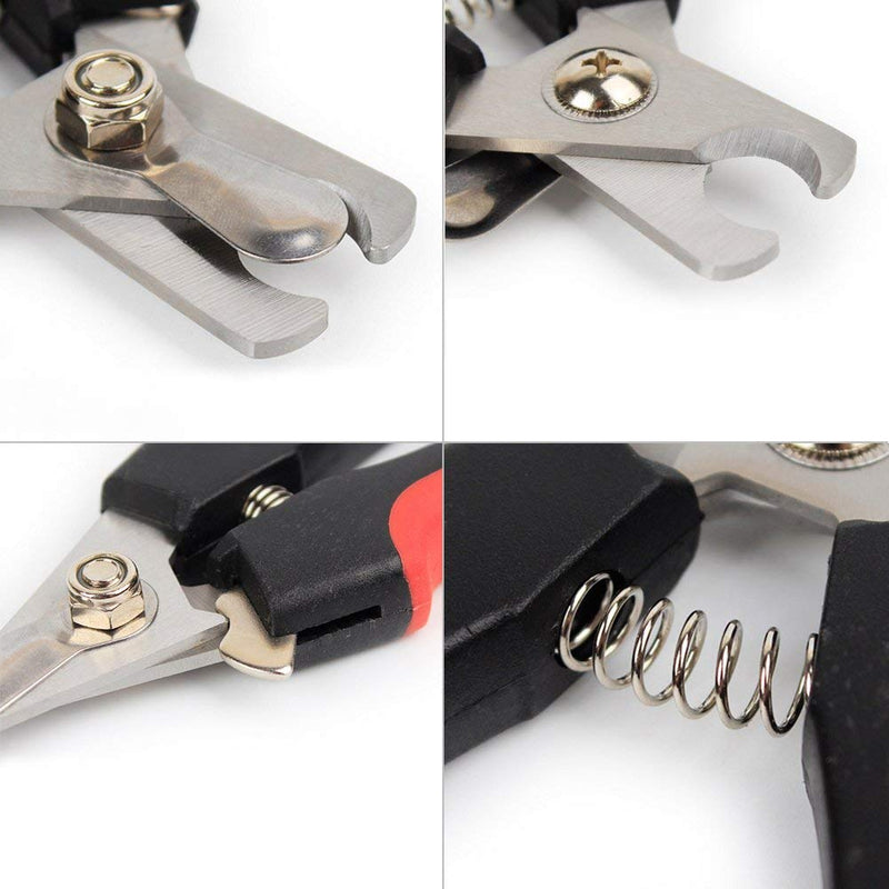 SXYHKJ Claw scissors, professional claw scissors, dog cat claw pliers with protective device, safety lock and nail file, perfect paw scissors for small, medium-sized dogs and cats (red) red - PawsPlanet Australia