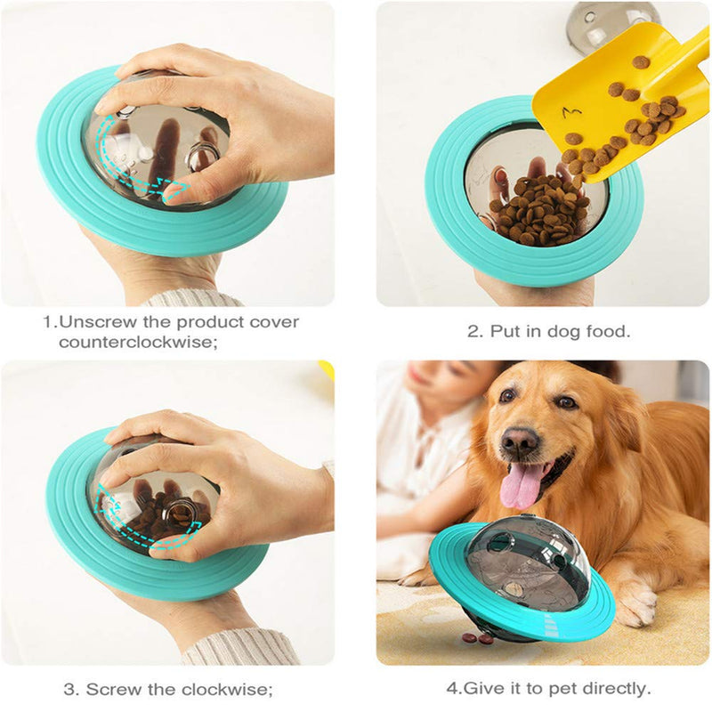 YGMXZL Treat Dispensing Dog Toy, Kitten Pet Dog Treat Feeder Turntable,Puzzle IQ Treat Flying Discs for Small Medium and Large Dogs Training Playing - PawsPlanet Australia