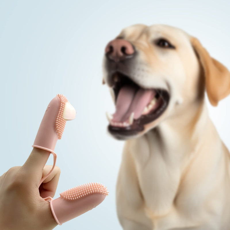 Dog Toothbrush, Dog Cat Finger Toothbrush, Pet Silicone Surround Toothbrush, Dog Dental Care Two Finger Toothbrush, Pack of 3 - PawsPlanet Australia