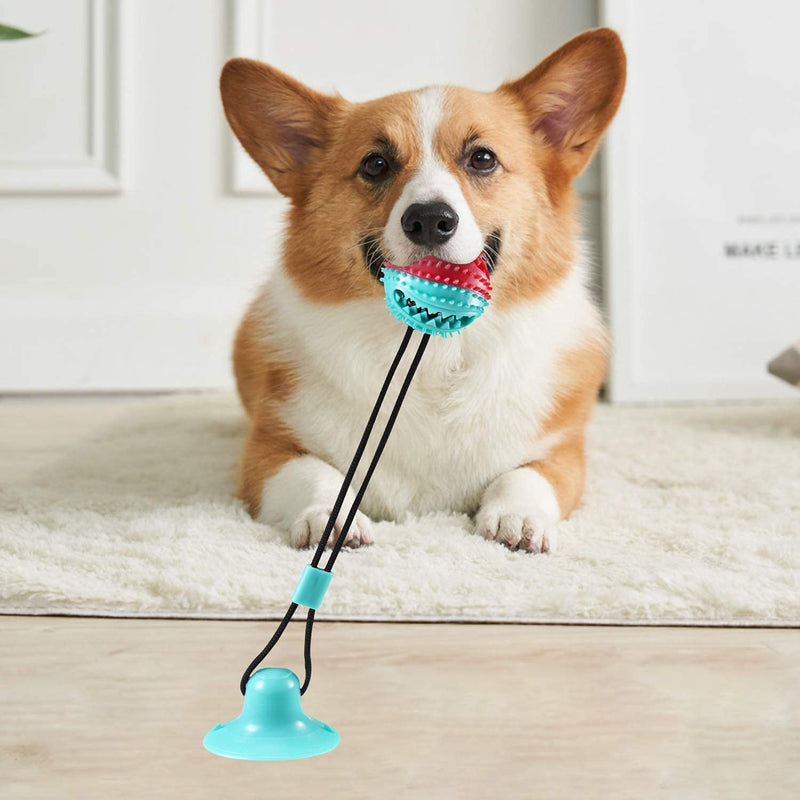 Lzansuii Dog Suction Cup Toy, Food Dispensing Chew Toy with Fixed Suction Cup (with 1*Suction Cup Enhanced Sticker), Interactive Puppy Molar Training Rope, For Dog Cat Dental Care Cleaning Teeth - PawsPlanet Australia