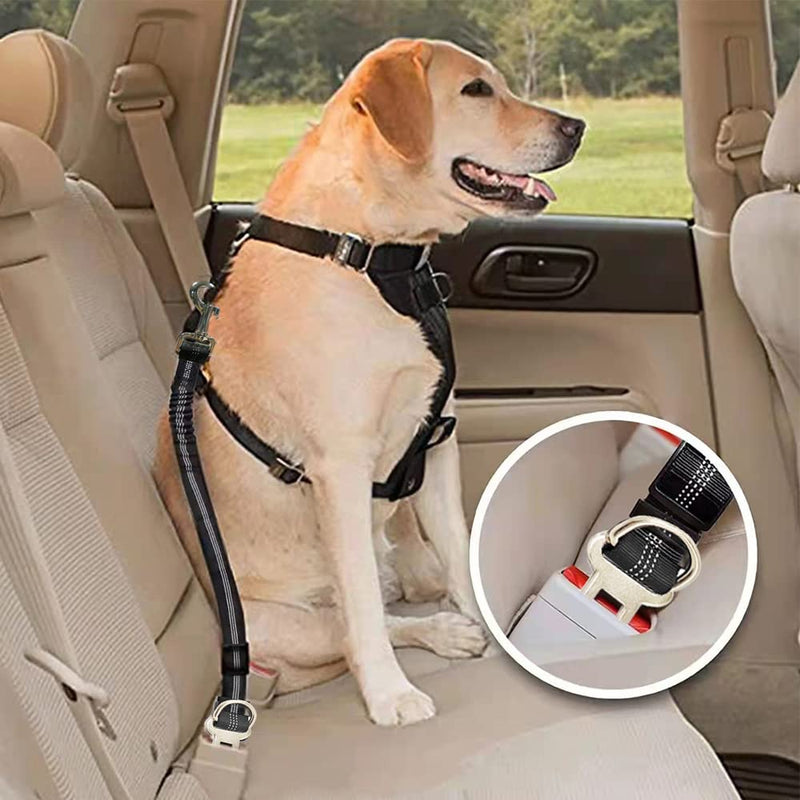 Mycicy Bungee Dog Leash Extension Attachment, 19"-27" Adjustable Shock Absorbing Lead Extender Reflective Leash for The Car Black - PawsPlanet Australia