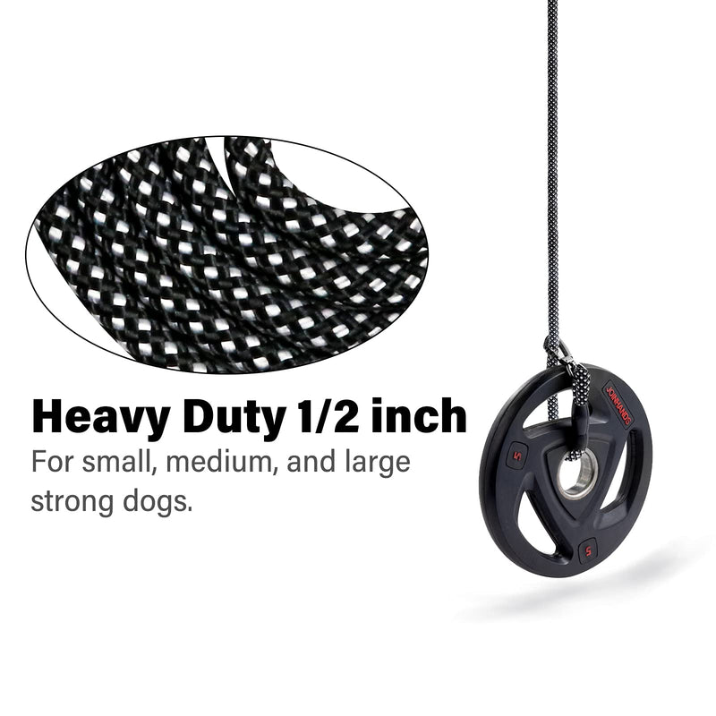 Pezakf Dog Leash, Strong Dogs Leashes with Soft Padded Handle Reflective Threads Lockable Clasp, Heavy Duty Lead Leash for Large Medium Small Pets Dogs Cats ( 5FT, 1/2 inch, Black) - PawsPlanet Australia