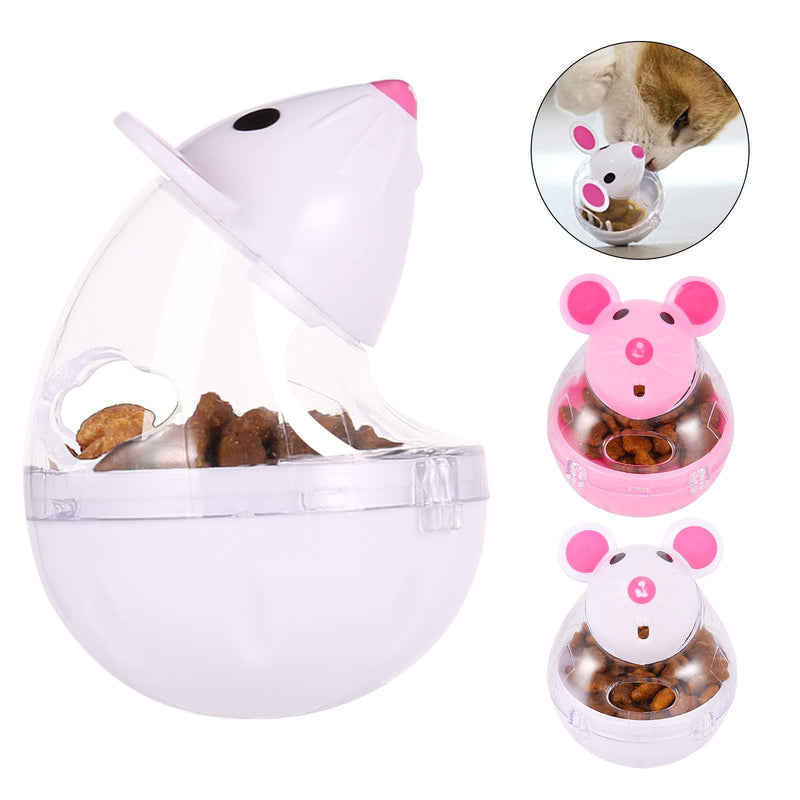 FANTESI 2 Pcs Cat Food Ball Dispenser Cat Treat Toy Feeder Toy for Interactive IQ Treat Training Mouse shape Tumbler (Random color) - PawsPlanet Australia