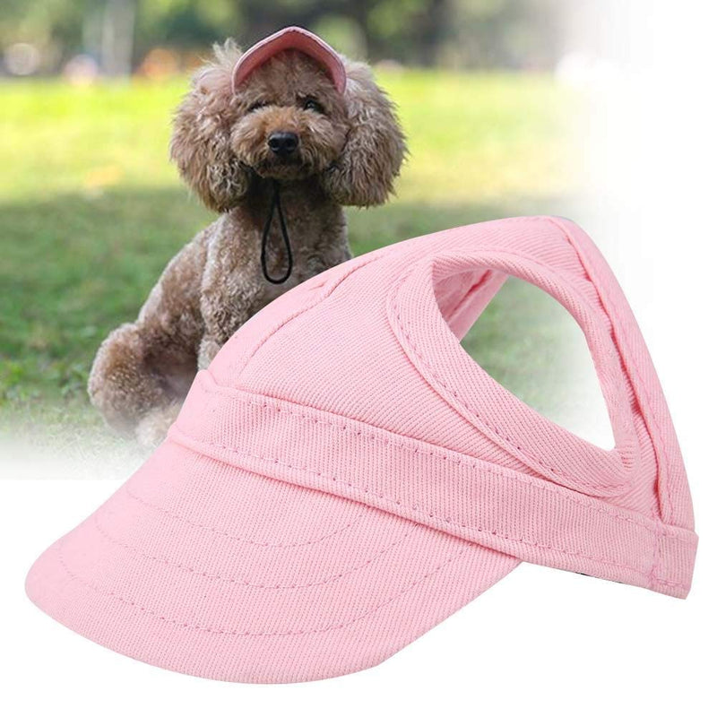 Fdit Pet Dog Cat Baseball Outdoor Cap Sunbonnet Adjustable Stripe Summer Travel Sport Hat (M-Pink) M Pink - PawsPlanet Australia