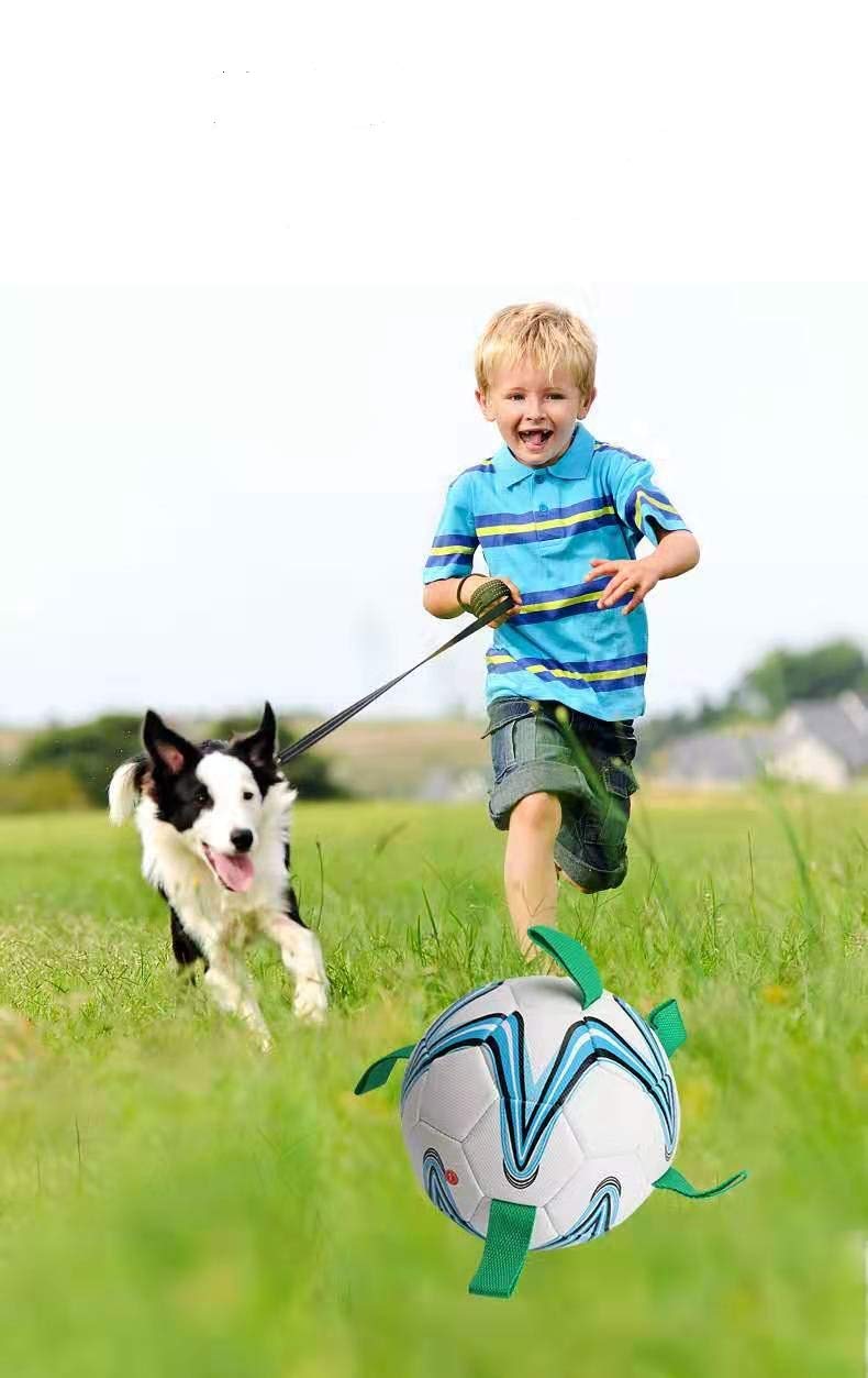 Dog Soccer Ball Interactive Dog Toy Dog Balls with Easy Grab Tabs 7.5 Inch in Diameter(Pump Included) - PawsPlanet Australia