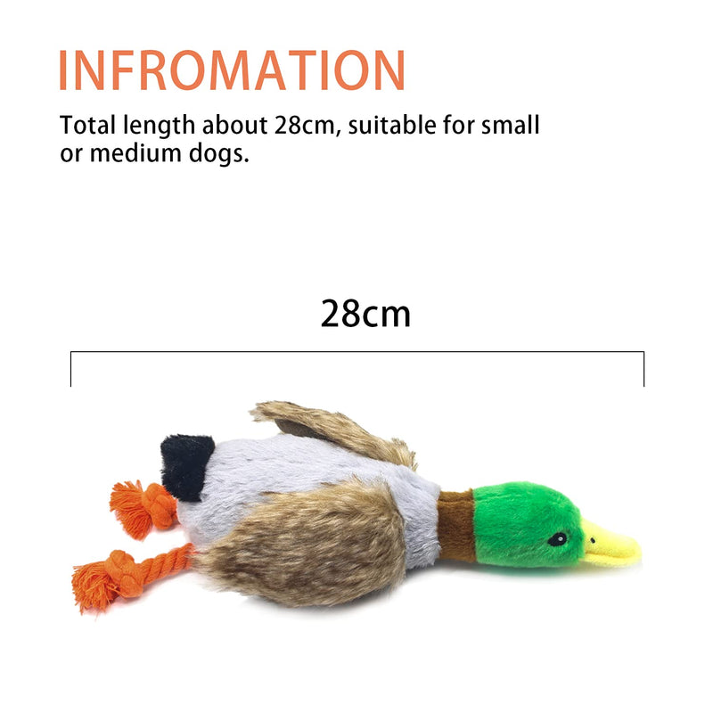 JINYJIA Squeaky Dog Toy, Durable Dog Plush Chew Toy, Sounds Paper and BB Sounds, for Puppy Medium Dogs, Duck - PawsPlanet Australia