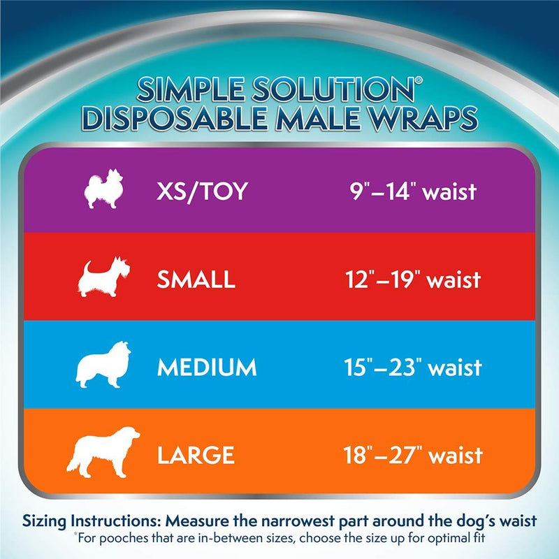 [Australia] - Simple Solution Disposable Dog Diapers for Male Dogs | Male Wraps with Super Absorbent Leak-Proof Fit | Excitable Urination, Incontinence, or Male Marking Toy 30 count 