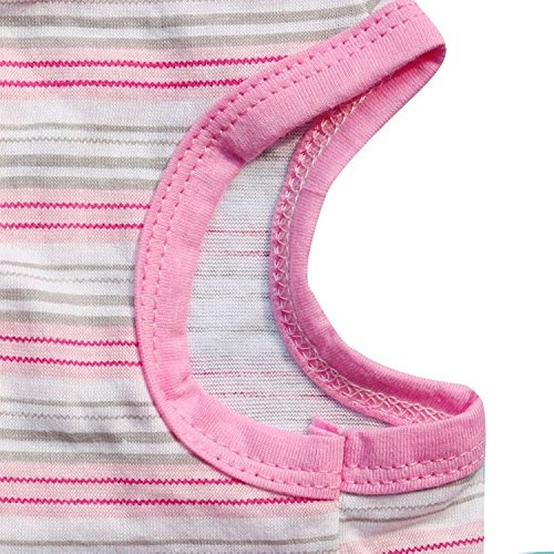 [Australia] - Ollypet Pink Shirt for Small Pets Dog Clothes Striped Tank Top Cotton Summer Apparel Chihuahua S 