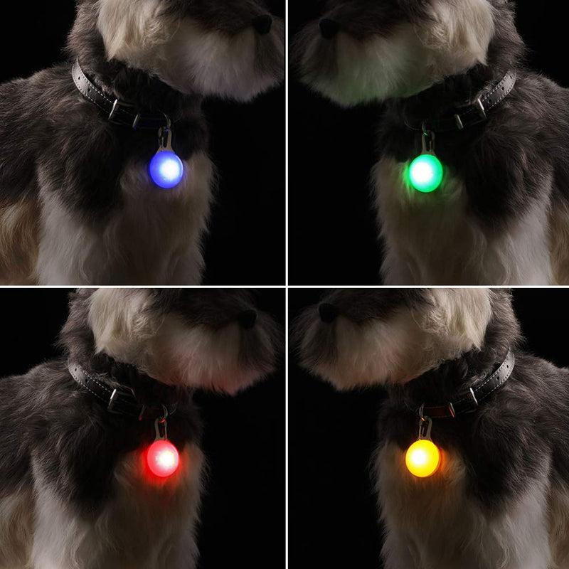 AFUNTA LED Dog Cat Collar 9 Pack Clip On Dog Collar LED Lights Pet Safety Light 9 Colors Includes 9 Batteries - PawsPlanet Australia