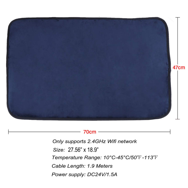 [Australia] - abcGoodefg Smart Pet Heating Pad Mat,Waterproof Warming Heating Mat Bed for Dogs Cat, Support Google Assistant, Amazon Alexa, Mobile App, Controller Large: 27.56" x 18.9" Dark Blue 