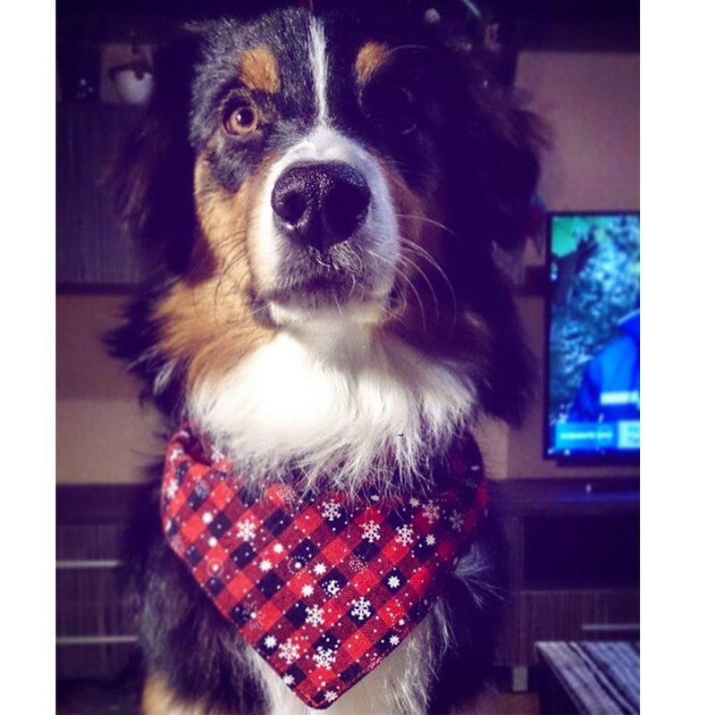 [Australia] - NACOCO Christmas Dog Bandana Bibs Pet Scarf Xmas Triangle Head Scarfs Accessories Neckerchief M Red 