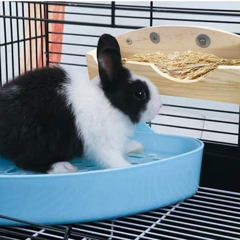 [Australia] - Hamiledyi Rabbit Hay Feeder, Bunny Food Manger Wooden Hay Manger Rack Grass Holder for Guinea Pig Chinchilla Hamster 