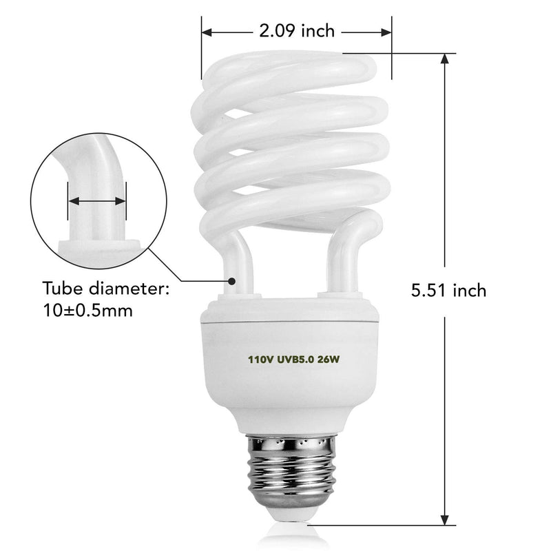 [Australia] - Simple Deluxe 26W Compact Fluorescent Lamp UVB Reptile Light Bulb for Reptiles Pet 26W UVB5.0 Bulb 