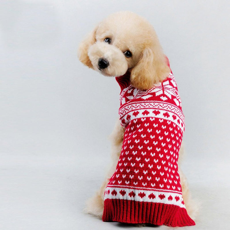 [Australia] - Tangpan Classic Red Snow Pet Turtleneck Dog Sweater Puppy Kitten Cats Apparel Clothes X-Small 