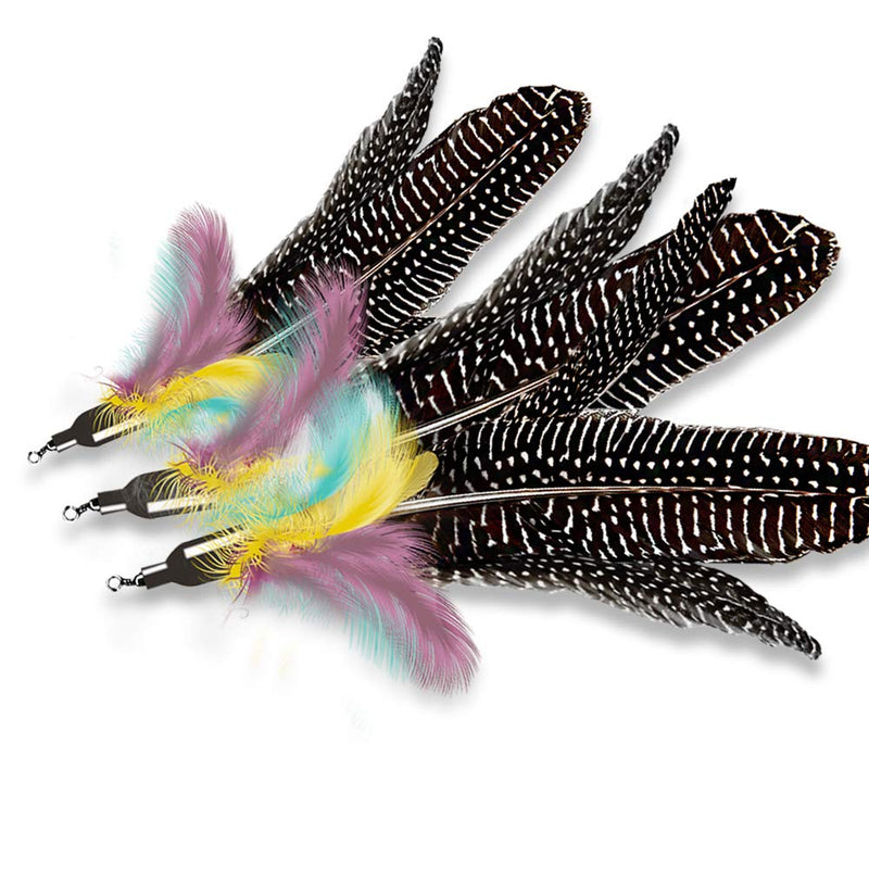 [Australia] - Highland Farms Select Handmade Natural Feather Cat Toy Da Bird Refills - Interactive Cat and Kitten Toy Only 6 Packs Feather Cat Toys 