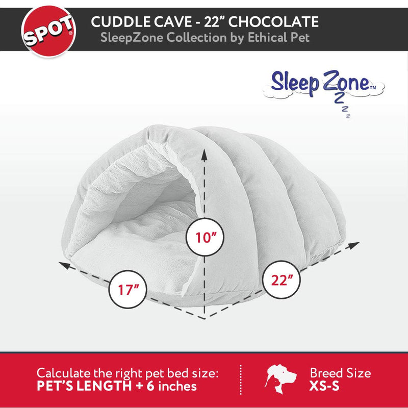 [Australia] - SPOT Ethical Pets Sleep Zone Cuddle Cave - 22” Chocolate - Pet Bed for Cats and Small Dogs - Attractive, Durable, Comfortable, Washable, Cuddle Cave Pet Bed, 22x17 