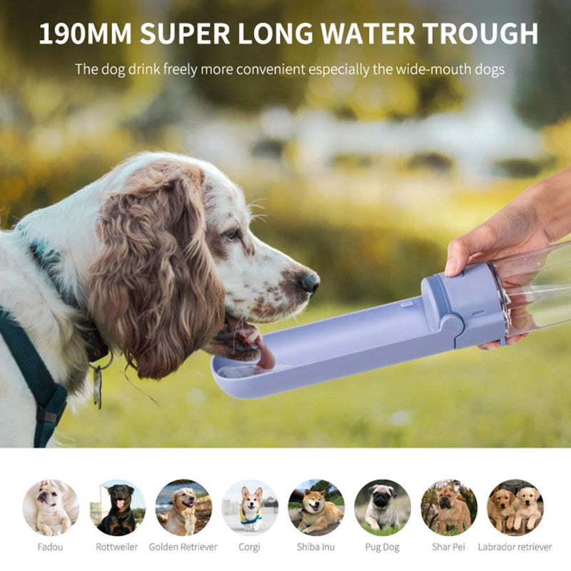 Ancgreen Dog Water Bottle, Dog Travel Water Bottle, Dog Portable Water Bottle for Pets Outdoor Walking/Hiking/Travel, Lengthen Foldable Watering Trough, Large Capacity, BPA Free Pink - PawsPlanet Australia