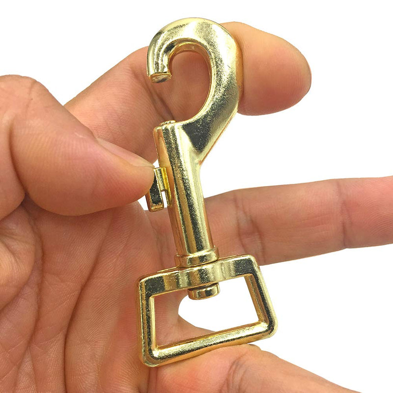 [Australia] - 10 Pcs Heavy Duty 2.95"x0.98" Square Eye Nickel Plated Swivel Snap Hooks pet Buckle Trigger Clip Clasp Dog Horse Lead Keychain (Gold) Gold 