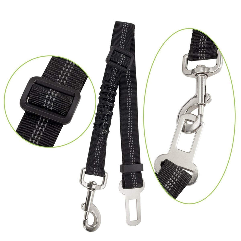 [Australia] - SlowTon Dog Car Harness Plus Connector Strap, Multifunction Adjustable Vest Harness Double Breathable Mesh Fabric with Car Vehicle Safety Seat Belt XXX-small Black 