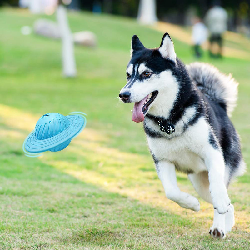 [Australia] - HETOO Interactive Dog Toy IQ Treat Ball Food Dispensing Puzzle Toy for Medium Large Dogs Playing Chasing Chewing Sky-blue 