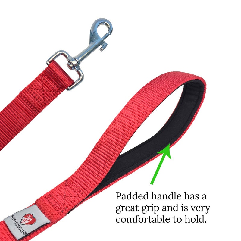 [Australia] - Dutchy Brand Heavy-Duty Dog Leash - Training-Lead with Comfortable Handle - 6 Feet Long by 1 Inch Wide - Perfect Length to Control Strong Dog and Puppy That Likes to Pull Puppies and Small Dogs (1-layer) Red 