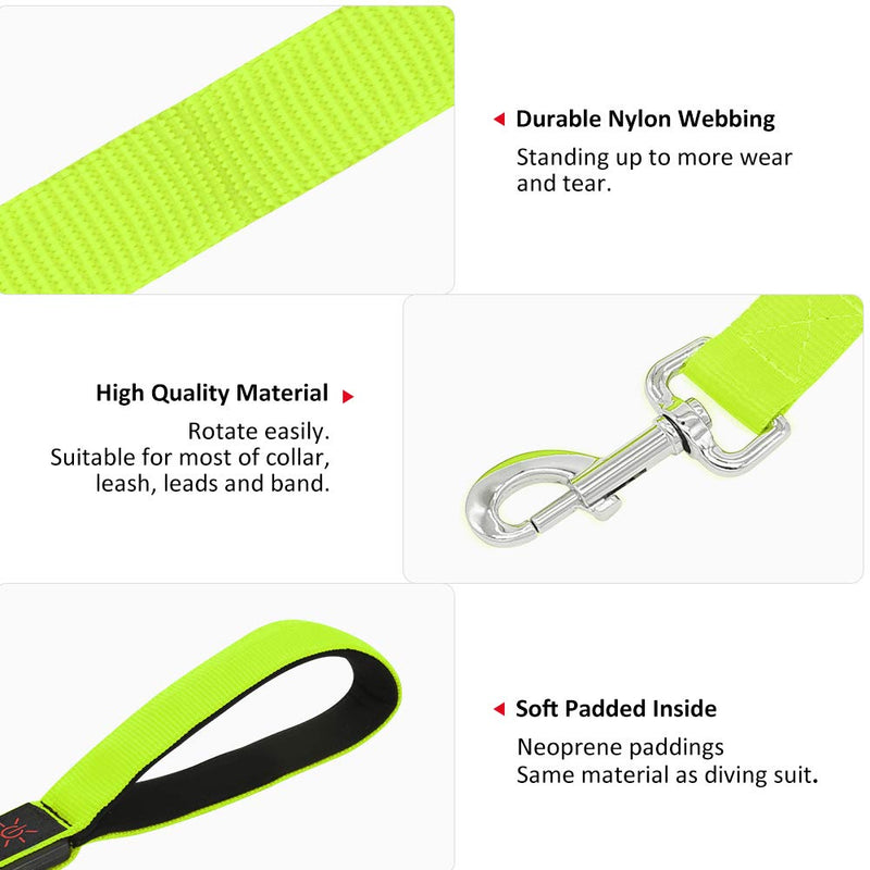 [Australia] - BSEEN LED Lighted Dog Leash - USB Rechargeable Nylon Webbing Glowing Pet Leash, Light Up Puppy Lead for Nighttime Dog Walking 47 Inch (120cm) Neon Green 