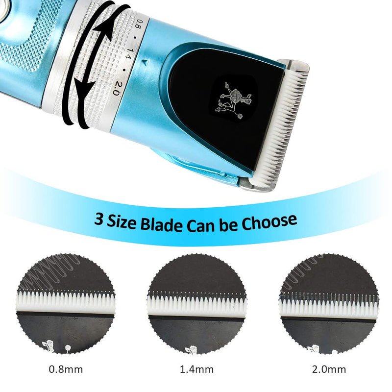 [Australia] - FUNSHION Dog Clippers Grooming kit Low Noise Dog Hair Grooming Clippers Professional Rechargeable Cordless with 2 Dog Grooming Scissors for Dogs Cats 