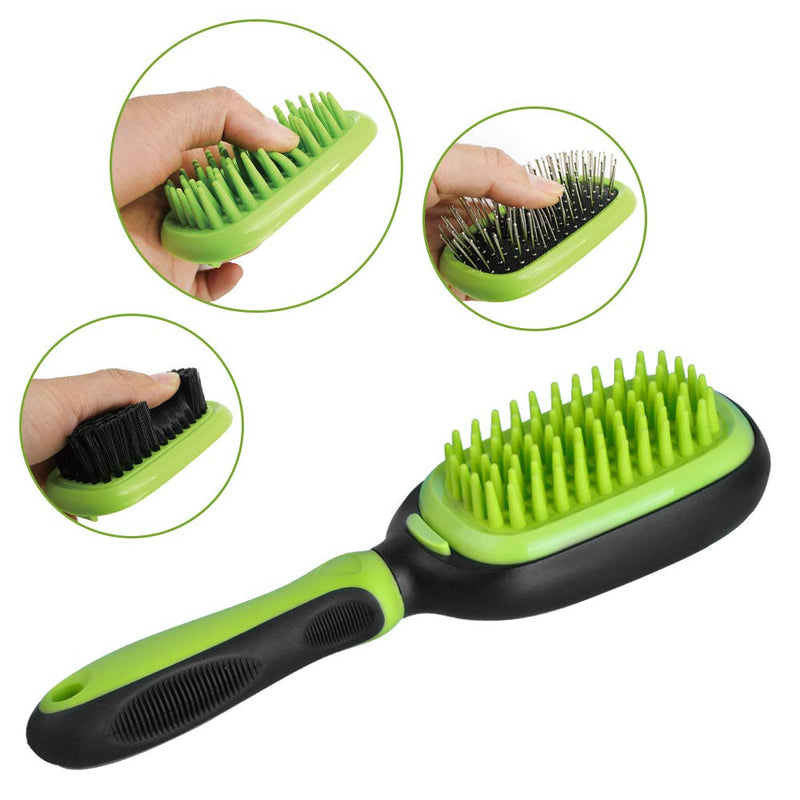 [Australia] - 5 in 1 Pet Grooming Kit for Dogs and Cats, Dual Side Pet Grooming Brush Set, Detachable Pet Hair Dematting Comb, Desheeding Comb, Bristle Brush, Pin Brush, Bath Brush 