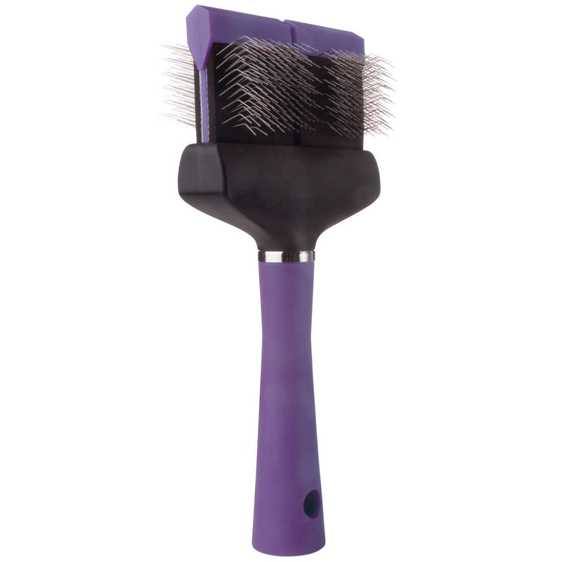 [Australia] - Master Grooming Tools Double-Sided Soft Flexible Slicker Brushes — Versatile Brushes for Grooming Dogs - Purple, 8"L x 4"W 