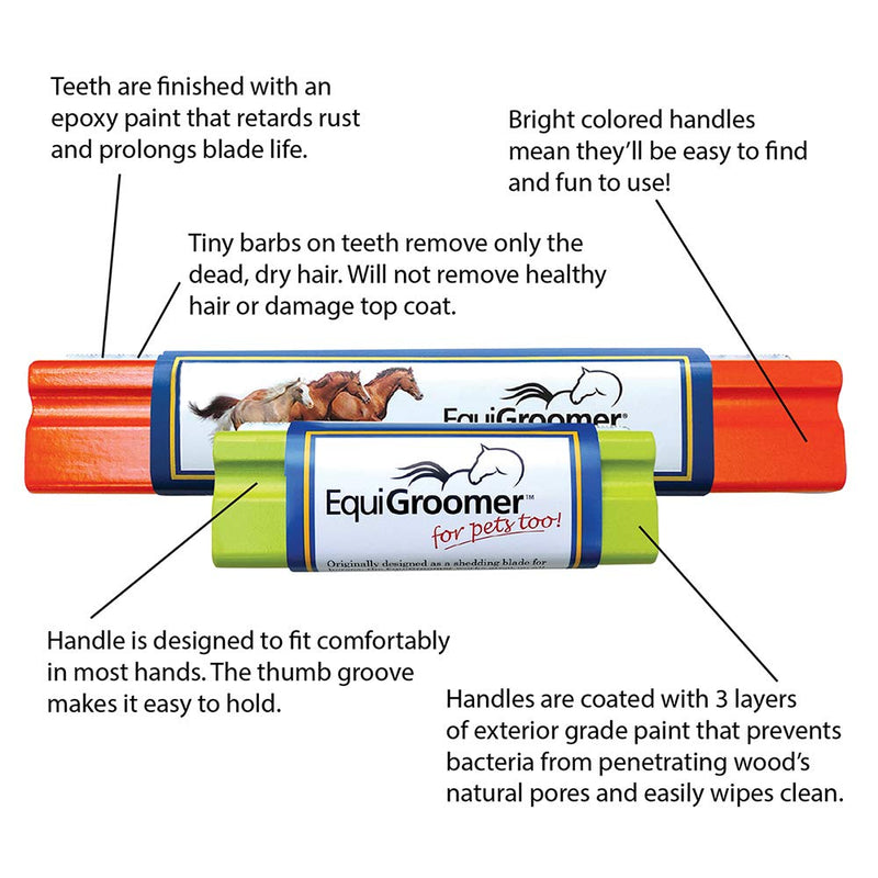 EquiGroomer Self-Cleaning Deshedding Grooming Horse Tool Brush Curry Comb Gently Removes Shedding Loose Hair, Dust, Dander Effectively and Painlessly. Safe for Sensitive Skin Blue - PawsPlanet Australia