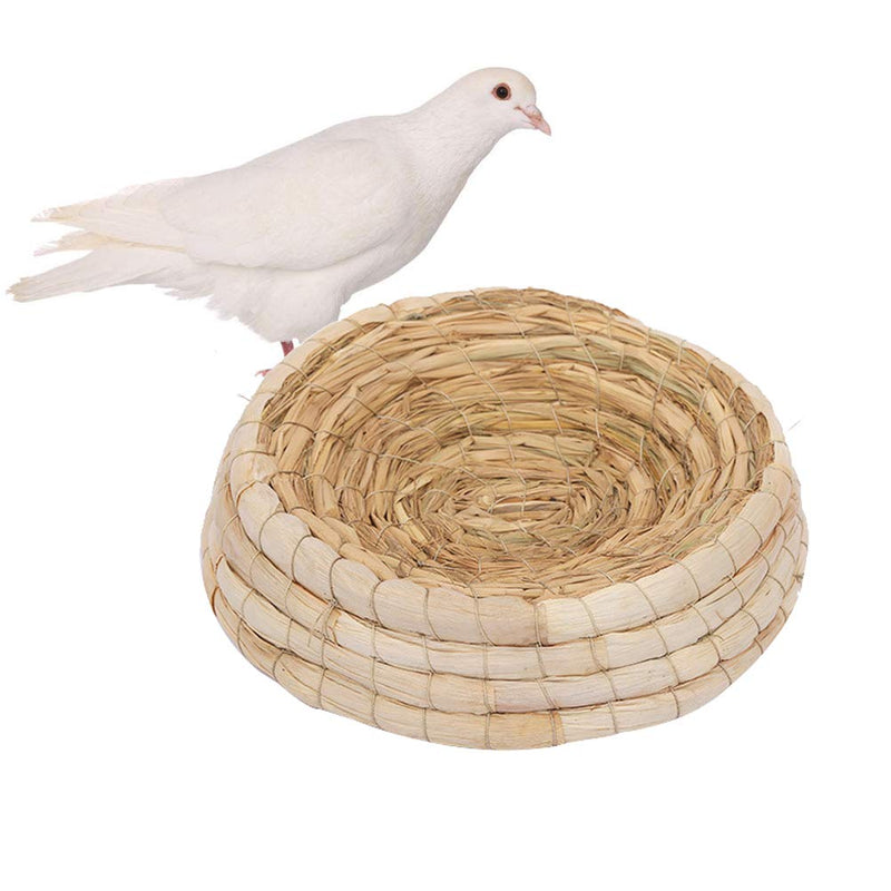 POPETPOP Handwoven Pigeon Nesting Bowls, Bird Nests Straw Incubation Bed, Courtship Breeding House for Pigeon/Dwarf Rabbit/Gerbil/Chinchillas/Parakeet/Guinea Pigs, 24x6.5cm - PawsPlanet Australia