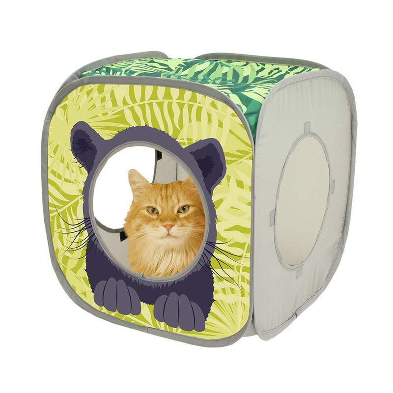 [Australia] - Kitty City Jungle Cat Cube Combo, Collapsible Cat Cube, Cat Bed, Tunnel, Cat Toys Safari Cube 