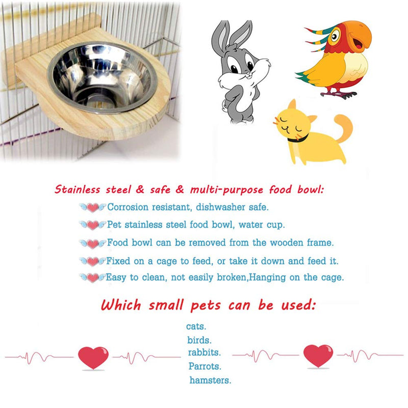 [Australia] - Hamiledyi Bird Food Bowl Stainless Steel-Clamp Holder Cage Bird Feeder Dish for Cockatiel Budgies Parakeet Parrot 