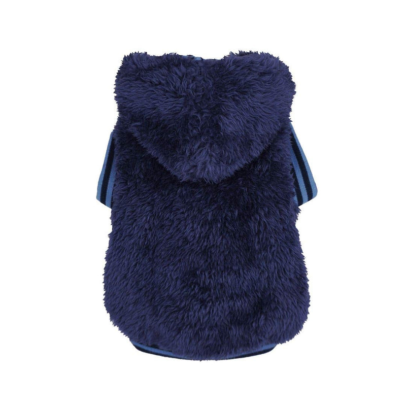 Fitwarm Fuzzy Thermal Dog Coats Winter Clothes Pet Jackets Hoodie Cat Sweatshirts Velvet Blue M Navy Blue - PawsPlanet Australia